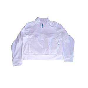 DSG VELOUR HALF ZIP GIRLS Large purple quartz SOFT kangaroo pocket scuba